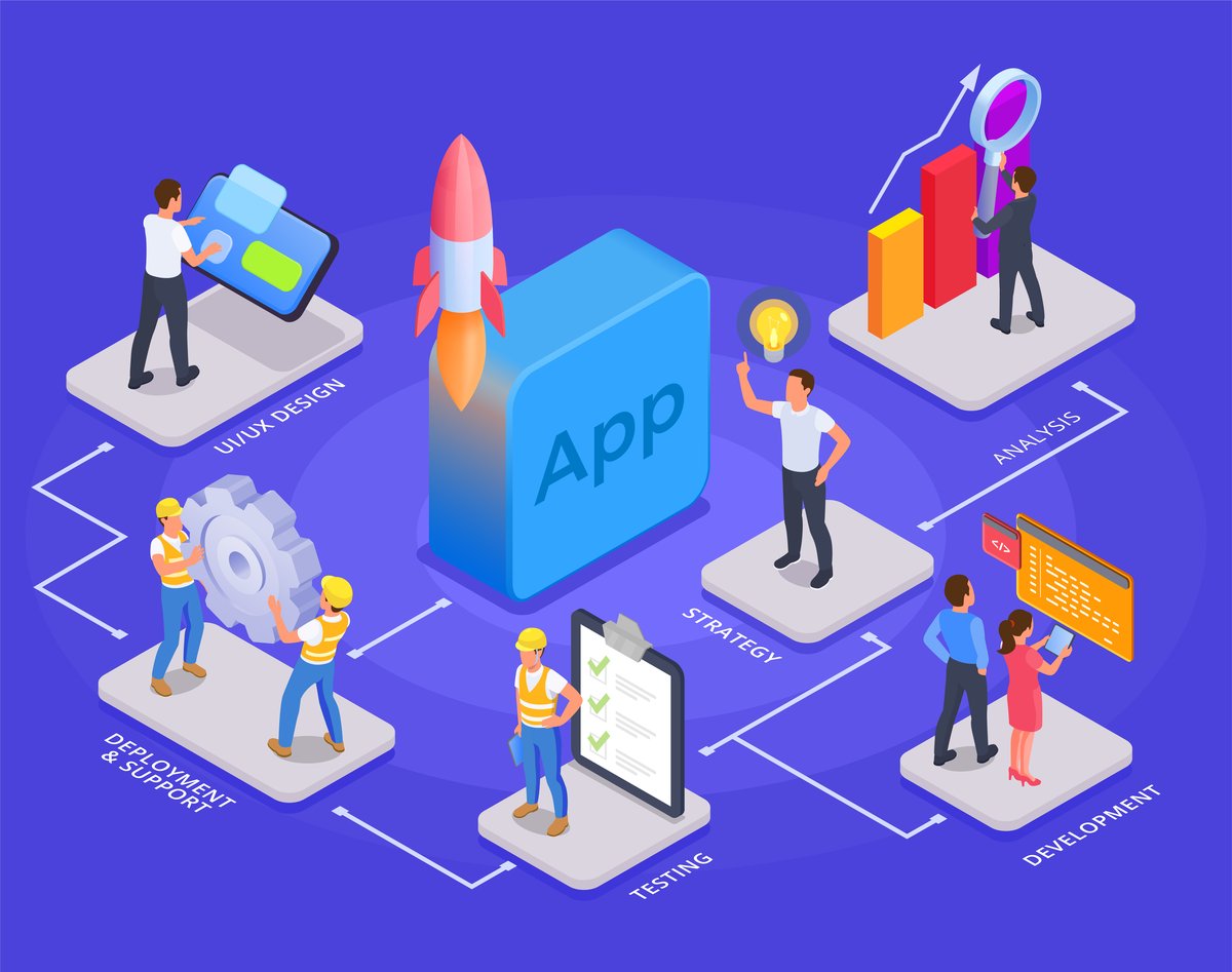 Mobile app development illustration